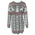 thumbnail image 4 of Cathery Women Christmas Jacquard Knit Dress Cute Christmas Oversized Sweater Dress Loose Pullover Holiday Sweater, 4 of 6