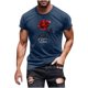 thumbnail image 5 of Hombres Pantalones Cortos de Manga Corta Impresa Casual Cuello Redondo Superior, Camisa de Moda para el Verano Y la Primavera, 5 of 8