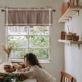 thumbnail image 6 of Hokiten Rod Pocket Curtain Valance, Brown Farmhouse Window Valance for Living Room, Bedroom, Kitchen Pure Brown Solid Color Simple Minimalism Art 42"W x 12"L, 6 of 8
