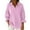 1064#Pink, variant on Heisall Women's V Neck 3/4 Sleeve Blouse Solid Color Casual Tops Polyester Shirts for Daily Wear