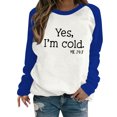 thumbnail image 2 of ICHUANYI Clearance Fashion Woman Long Sleeve Round Neck Printing Blouse Causal Pullover Tops(Blue, S) ICHUANYI WER2023081203046, 2 of 5