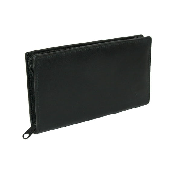 Size one size Leather Zippered Checkbook Cover and Wallet