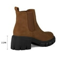 thumbnail image 4 of Pennysue Women's Brown Platform Chelsea Boots Ankle Boots Size 7, 4 of 7