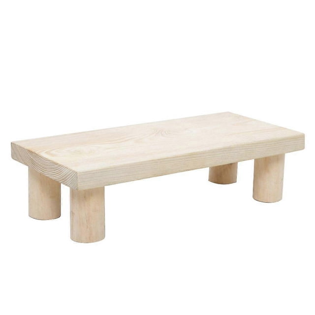 1pc Wood Footstool Household Kid Stool Living Room Stool Furniture (Wood Color)