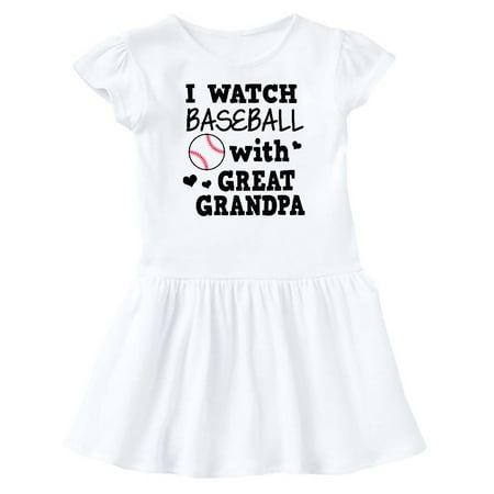 

Inktastic I Watch Baseball with My Great Grandpa Gift Baby Girl Dress