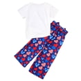 thumbnail image 6 of Zanarzt Toddler Outfit Toddler Girl 2 Piece Outfits 250th 4th of July Kids Clothes Cute Cool Girl Crop Tops + Pants Summer Clothing Sets White,4-5 Years, 6 of 9