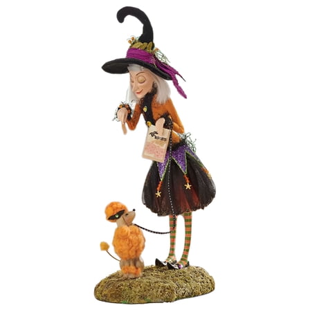 LAMIRO 1Pcs Bewitching Halloween Witch Doll Statue - Decorative Tabletop Figurine Resin Home Desktop Decor Halloween Decoration