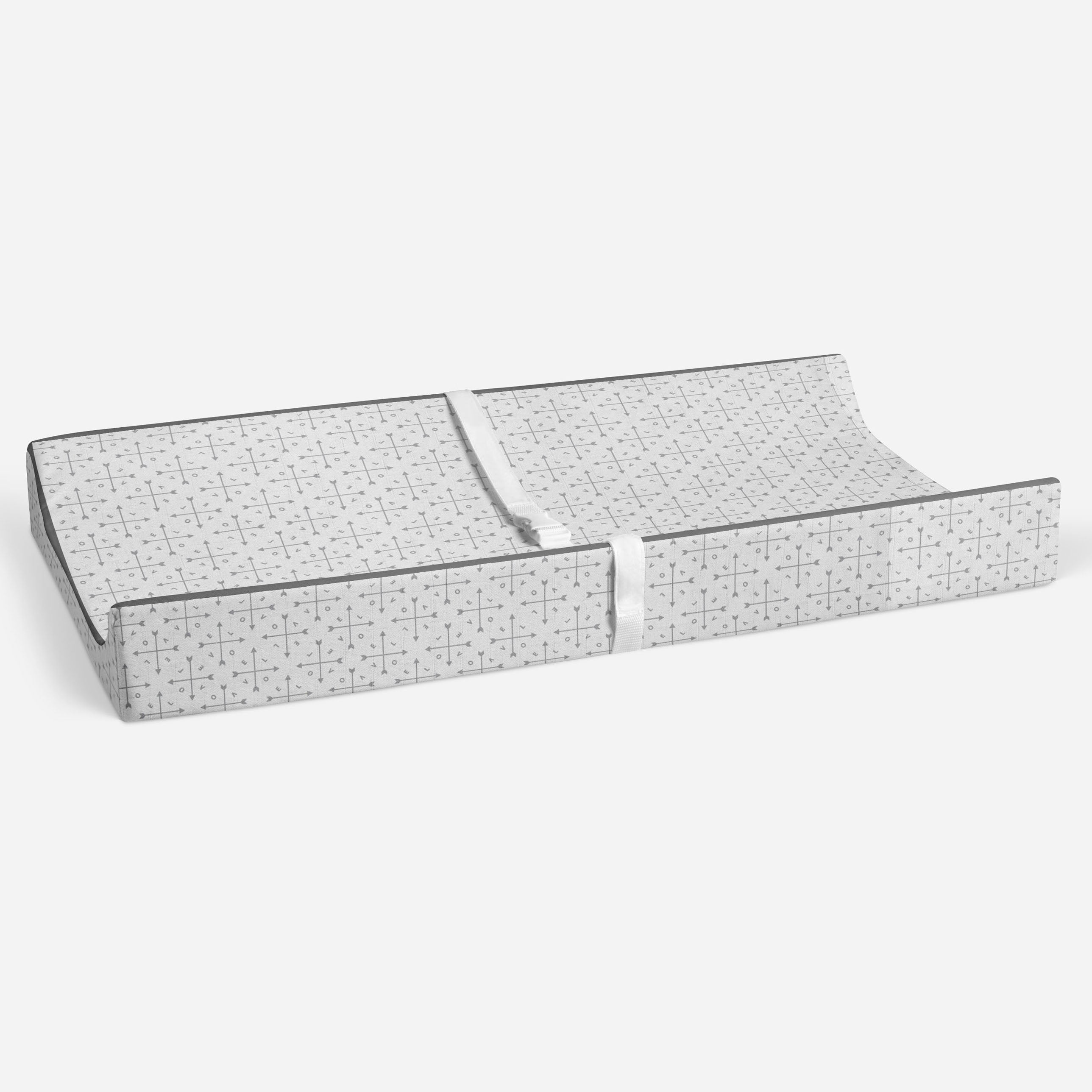 Bacati - Love Arrows Gray Quilted Muslin Changing Pad Cover