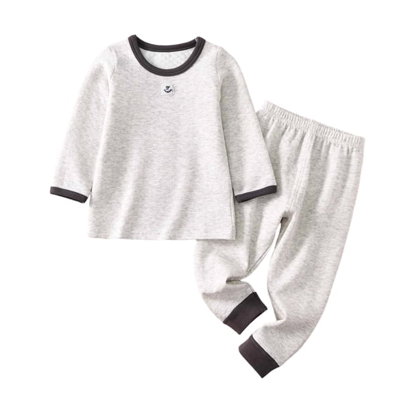 SUSUSU Toddler Thermal Underwear, Boys Girls Long Sleeve Striped Set, Cozy Casual Kids Outfits, Printed Tops Pants Everyday Wear