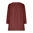 thumbnail image 7 of ZyeKqe Womens Summer 3/4 Sleeve Shirts Solid V Neck Blouses Lightweight Casual Comfy Tunic Tops, 7 of 7