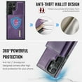thumbnail image 4 of Allytechgroup Wallet Case for Samsung Galaxy S22, PU Leather Wallet Case with Detachable Cards Holder Kickstand Support Wireless Charging Shockproof Protective Bumper for Women Men, Purple, 4 of 11