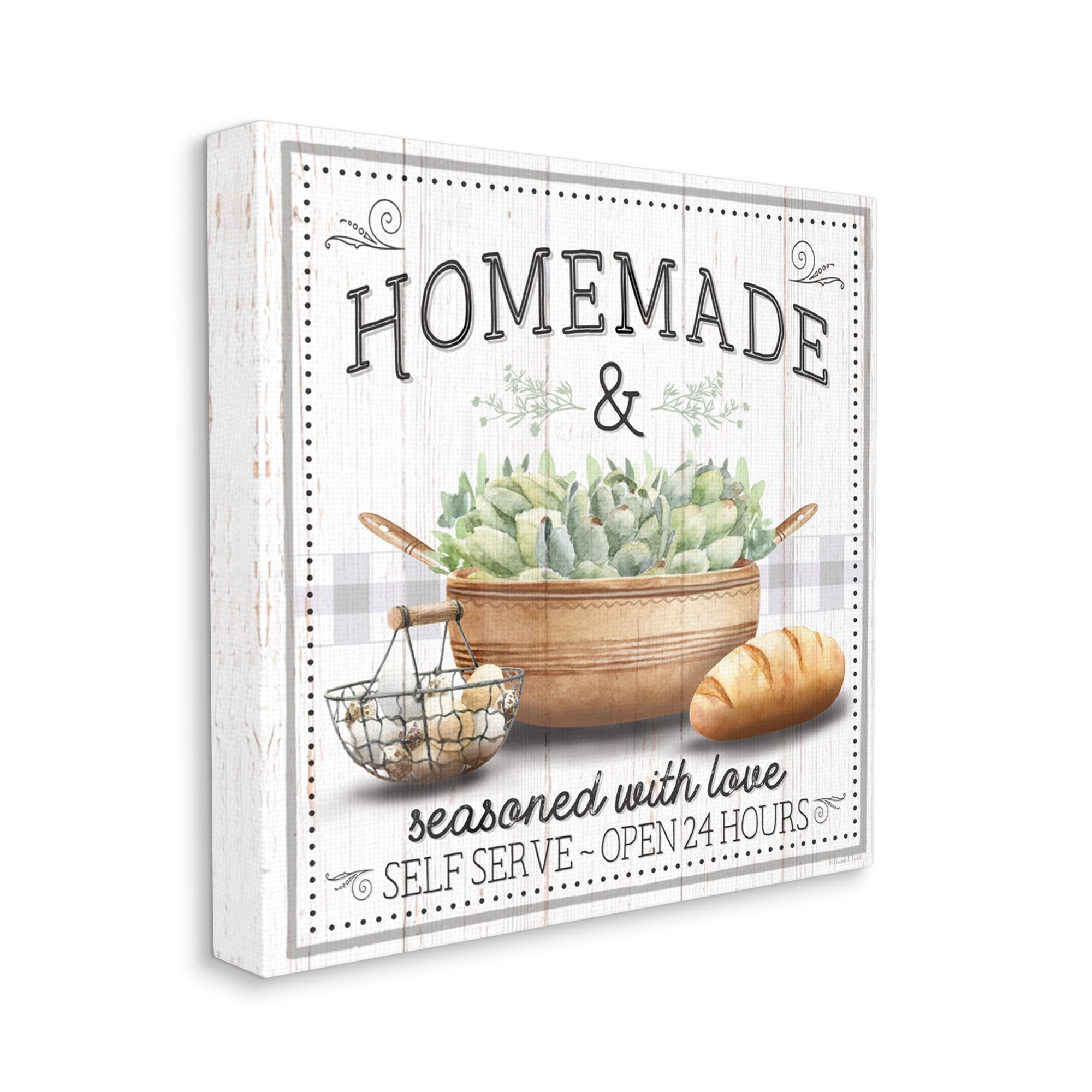 Stupell Industries Homemade Kitchen Still Life Food & Beverage Painting Gallery Wrapped Canvas Art Print Wall Art, 17 x 17