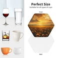 thumbnail image 6 of Disketp Sunflower Sunset Rainfall Funny Coasters,4 Pcs Leather Coasters with Holder, Perfect Housewarming Hostess Gifts,Protect Furniture from Water Marks Scratch and Damage-Hexagon, 6 of 6