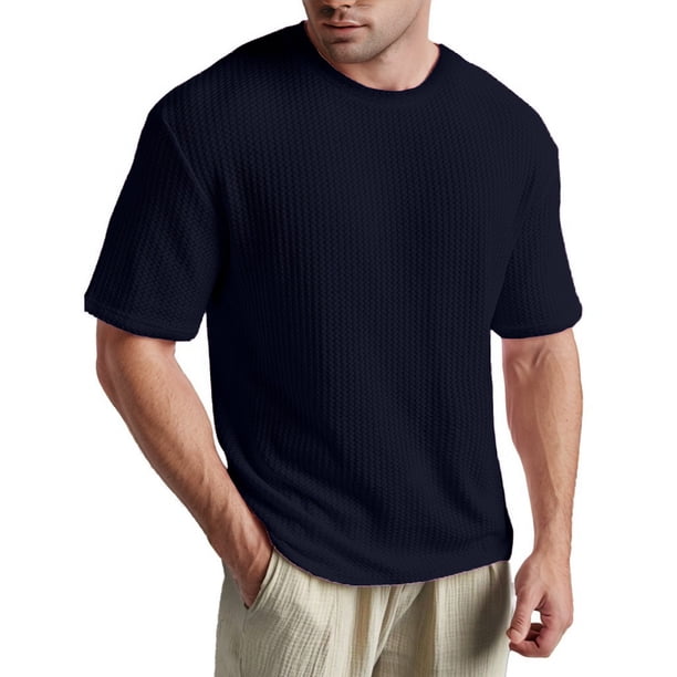 Camiseta de manga corta de diseño contrastado en colores lisos para hombre, ideal para el verano y el tiempo libre - Mezcla de poliéster y algodón, estilo con solapa, adecuada para el trabajo y el