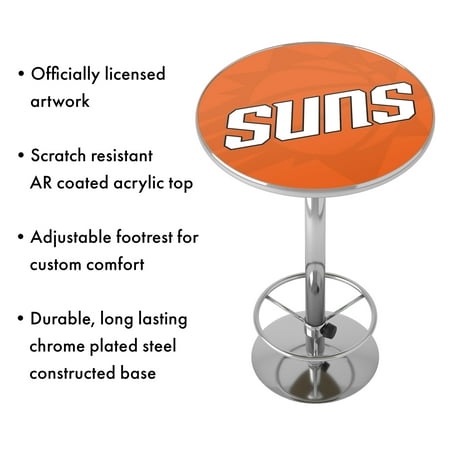 Phoenix Suns NBA Fade Chrome Pub Table - Orange, White, Black
