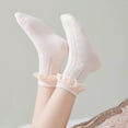 thumbnail image 5 of LIaqionyy Toddler Girls Ruffle Lace Socks Frilly Anti Slip Soft Princess Socks Cute Breathable Crew Socks, 5 of 7