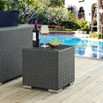 thumbnail image 3 of Hawthorne Collections Square Modern Rattan Patio End Table in Black, 3 of 3