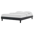 thumbnail image 1 of Platform Bed Frame, Full Size, Velvet, Dark Grey Gray, Modern Contemporary Urban Design, Bedroom Master Guest Suite, 1 of 5