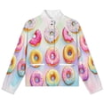 thumbnail image 4 of Jackets for Women Winter Coat Jackets Flannel Stand Collar Jacket(Colorful Donut Print Pattern,Size:S-4XL), 4 of 7