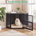 thumbnail image 2 of Gymax Corner Dog Crate Furniture Wooden Dog Kennel End Table Heavy Duty Pet Crate Warm Oak, 2 of 10