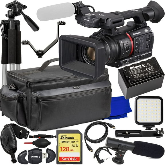 Panasonic AG-CX350 4K Camcorder   128GB   Tripod   Microphone Bundle