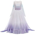thumbnail image 6 of Elsa Costume for Girls Birthday Party Dress up for Girls Halloween Carnival Party Cosplay Fancy Dress Purple, 6 of 6