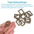 thumbnail image 3 of Uxcell Metal Rectangle Rings Buckle, Zinc Alloy Adjuster Sliders Webbing Strap Fasteners Copper 16mm, 3 of 7