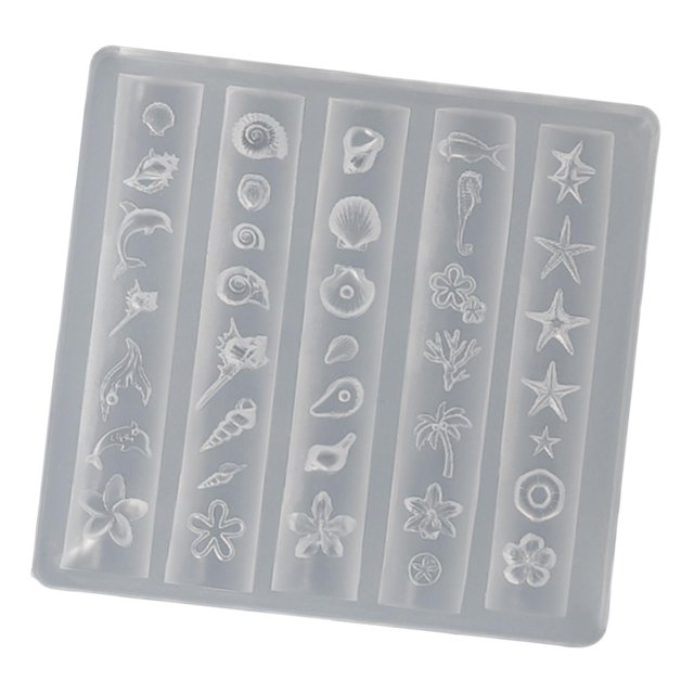 Modelo de silicona para uñas, tallado, suministros para uñas de moda, arte de uñas con temática oceánica, herramientas para artes y manualidades.