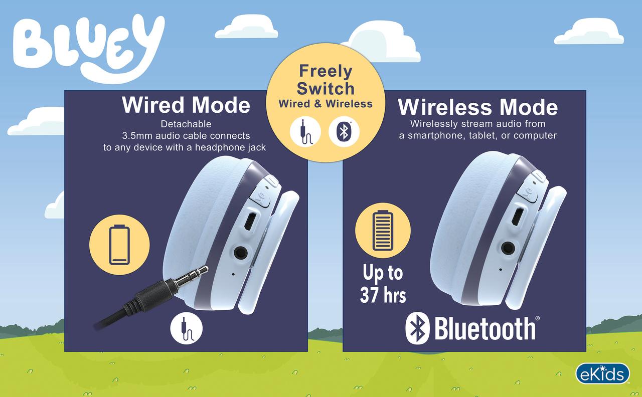 eKids Bluey Bluetooth Wireless Headphones for Kids photo 5
