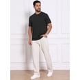 thumbnail image 5 of DARING DIVA Men's Jacquard Texture Crew Neck Short Sleeve Knitted T-Shirt M Black, 5 of 7