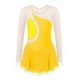 thumbnail image 4 of YONGHS Kids Girls Ice Figure Skating Dress Mesh Long Sleeves Tutu Skirted Leotard, 4 of 7