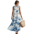 thumbnail image 2 of Xixirimido Blue Clouds Print Casual Summer Dresses for Women 2026 Sleeveless Flowy Sundresses with Pockets Beach Vacation Dress Casual Long Maxi Dresses, Size 4XL, 2 of 7