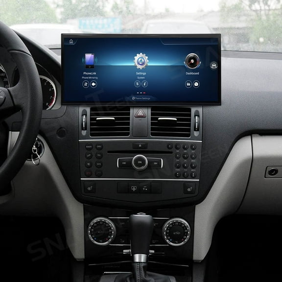 15.8 inch Carplay Screen Radio Multimedia Player for Mercedes-Benz C Class W204 2008-2010 Models Universal Car Navigation GPS Upgrade Headunit Android Display Video 1080P Touch Screen Replace System