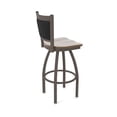 thumbnail image 2 of 870 Hadleigh 30" Swivel Bar Stool with Bronze Finish and Dark Maple Seat and Black Vinyl Back, 2 of 5