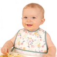 thumbnail image 5 of Mess Proof Baby Bibs for Eating, Waterproof Toddler Bibs for 2-4 Years, Soft Machine Washable Sleeveless Baby Smock Bib, Reusable Weaning Apron for Feeding Bib with Food Catcher, Spring Flower, 5 of 5