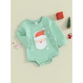 thumbnail image 3 of Caoirhny Baby Girls Boys Sweatshirts Rompers Christmas Clothes Letter Santa Snowflake Print Crew Neck Long Sleeve Toddler Fall Bodysuits, 3 of 9