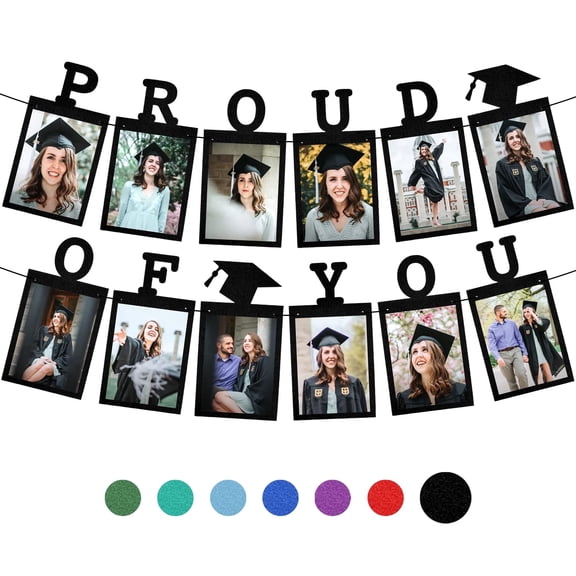 KatchOn, Felt Graduation Photo Banner - Large, Grad Picture Banners | Personalized Graduation Banners 2026 | Proud of You Banner, Graduation Garland | Graduation Decorations 2026