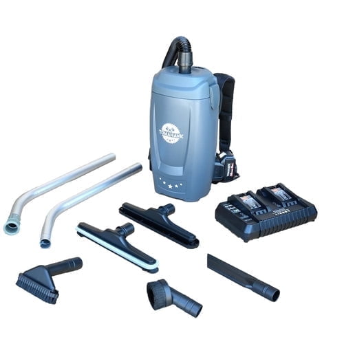 Tomahawk 18V Battery Powered Backpack Vacuum 6L for Janitorial Cleaning – Lightweight Cordless Commercial Vacuum with Quiet Operation