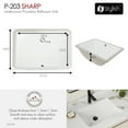 thumbnail image 3 of Stylish Undermount 21 ¼"Wx 14 ½"D White Rectangular Bathroom Sink Set of 2 P-203-2, 3 of 10