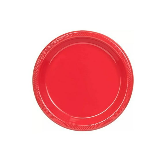 Disposable 7" Red Salad Plastic Plates:6CT