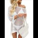 thumbnail image 3 of Vestido de Crochet de Gran Tamaño para Mujer, con Cuello y Aberturas, para Verano un Tamaño, 3 of 10