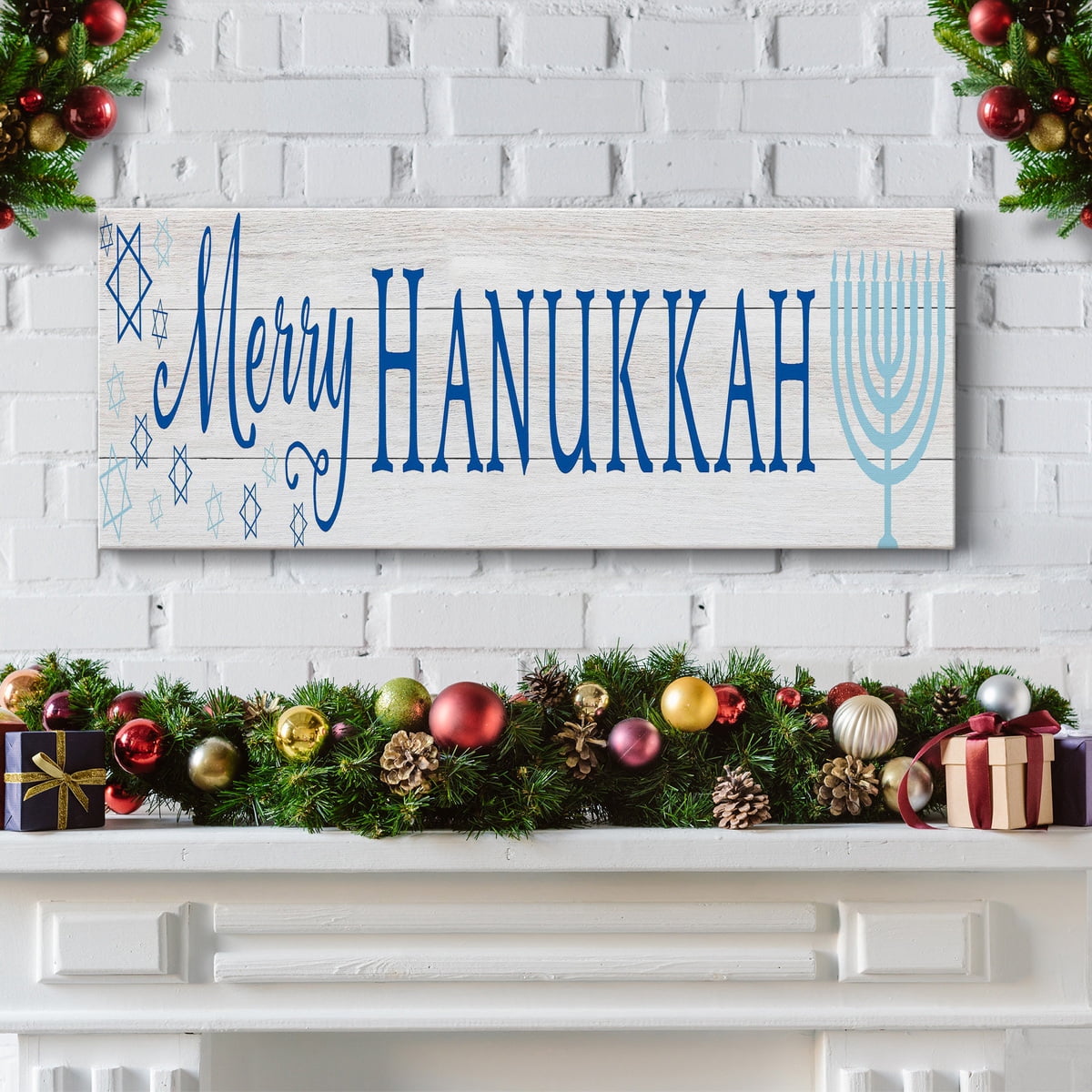 Happy Hanukkah II Premium Gallery Wrapped Canvas - Ready to Hang