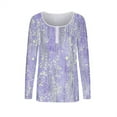 thumbnail image 5 of Maplenight Women's Long Sleeve Tops Ribbed Knit Floral Printed Graphic Tee Slim Fitted Henley T-Shirts Fall Going Out Casual Blouses, 5 of 6