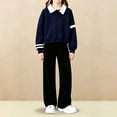 thumbnail image 4 of Girls 2 Piece Outfit Fall Long Sleeve Pullover Sweatshirt and Sweatpants Set Kids Tracksuit Sweatsuit Set Fashion Clothes, 4 of 5