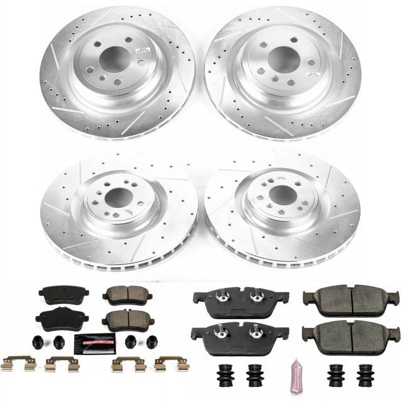 PowerStop Front and Rear Z23 Evolution Sport Carbon-Fiber Ceramic Brake Pad and Drilled & Slotted Rotor Kit Fits: MERCEDES-BENZ Select Models K7442