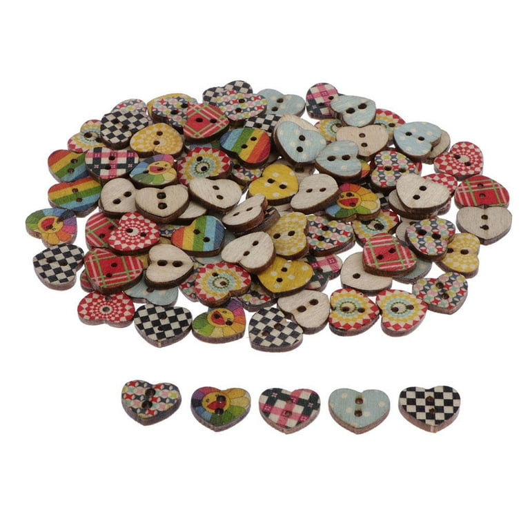 100 Pieces Craft Buttons Assorted Colors 4 Holes Round Shape 15mm Sewing  Buttons for Clothing Decor Card Making 