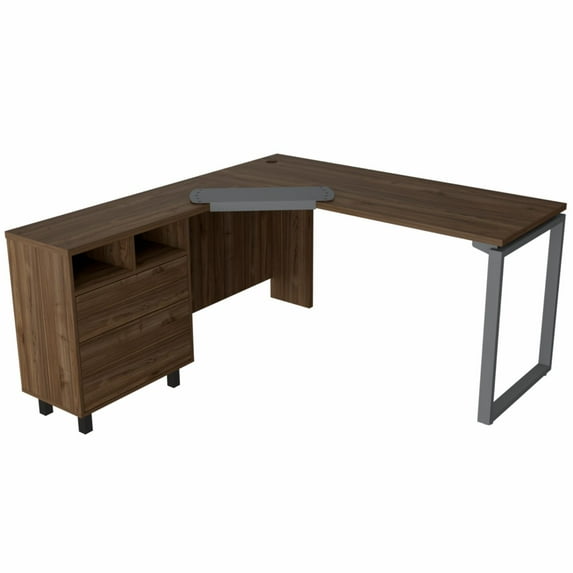 RST Brands Emery Contemporary 3-Drawer Desk - Mahogany