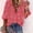 Red, variant on Lilgiuy Women Fashion V Neck Floral Printed 3/4 Sleeve Shirt Loose Blouse Top