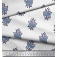 thumbnail image 2 of Soimoi Crepe Silk Fabric Leaves & Floral Block Print Fabric by The Yard 42 Inch Wide, 2 of 3