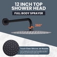 thumbnail image 2 of Wowow 9-Spray Patterns with 1.8 GPM 10 in. Wall Mount Rain Fixed Shower Heads in 10 in. Oil Rubbed Bronze, 2 of 8
